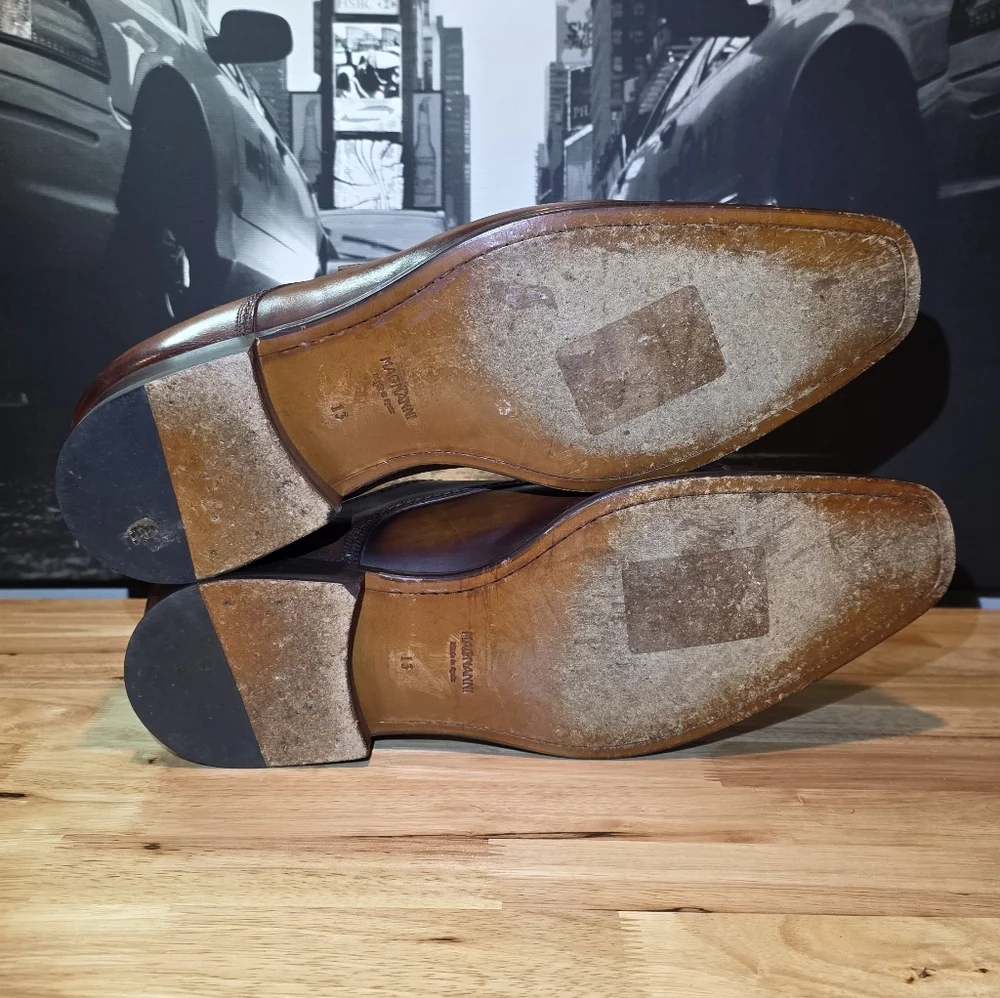 Magnanni Men’s Single Monk Strap Cap Toe Dress Shoes Cognac Size 13M - Picture 5 of 5